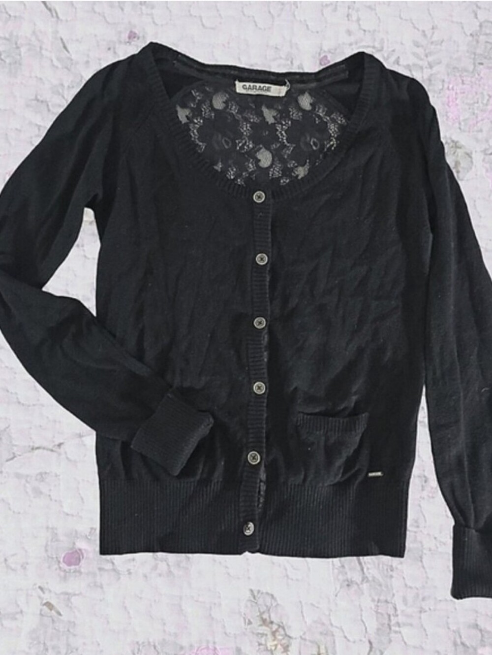 GARAGE DnM• XS Cardigan Lace Back• in Black